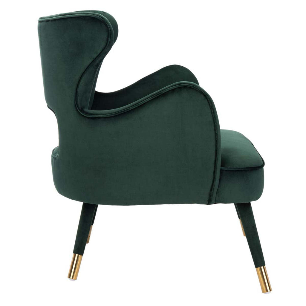 Safavieh Blair Wingback Accent Chair - Forest Green/Gold