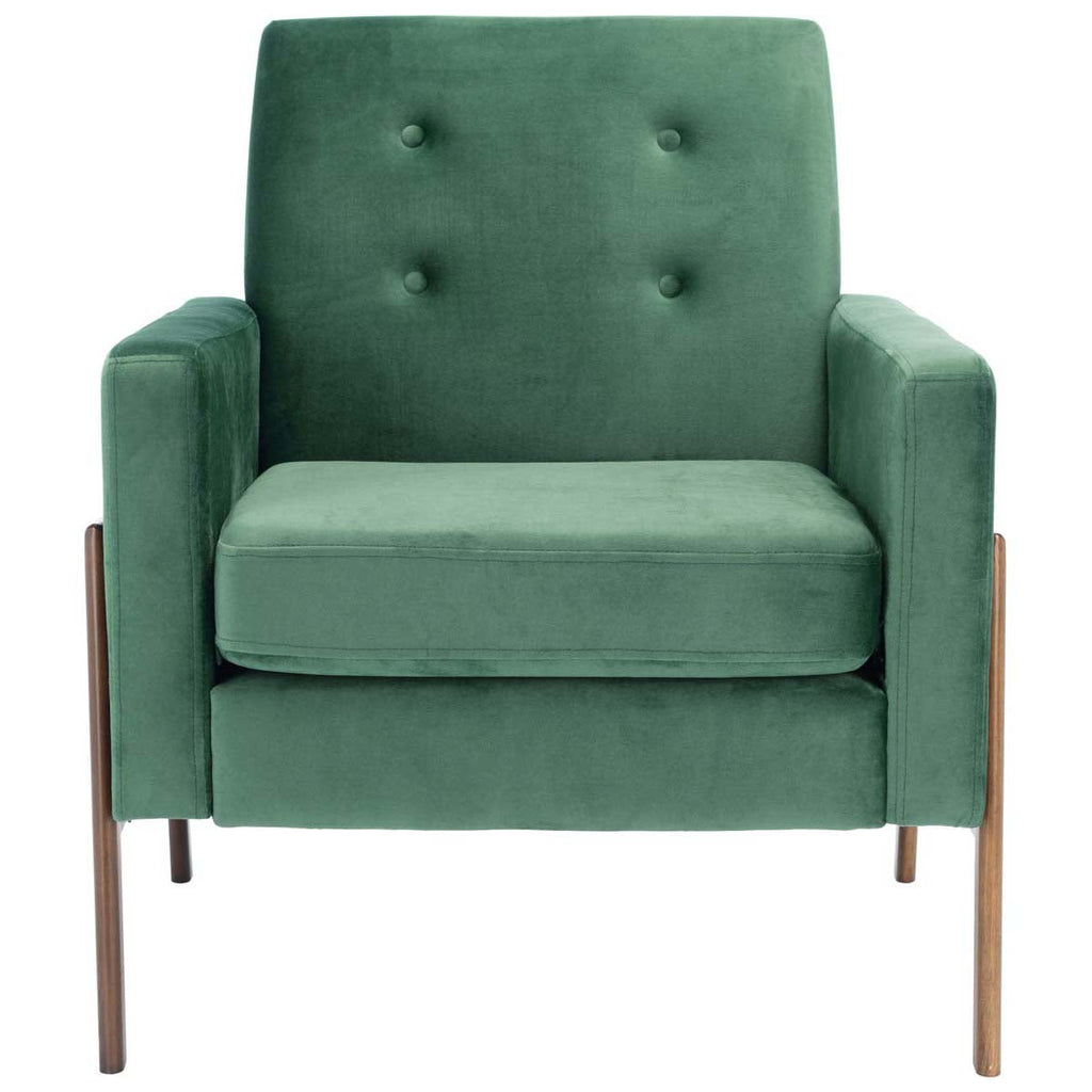 Safavieh Roald Sofa Accent Chair - Malachite Green / Antique Coff