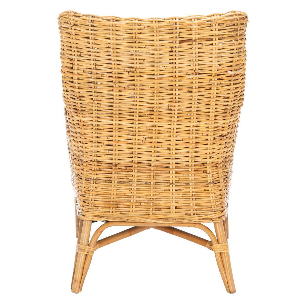 Safavieh Cristen Rattan Accent Chair With Cushion-Natural/White