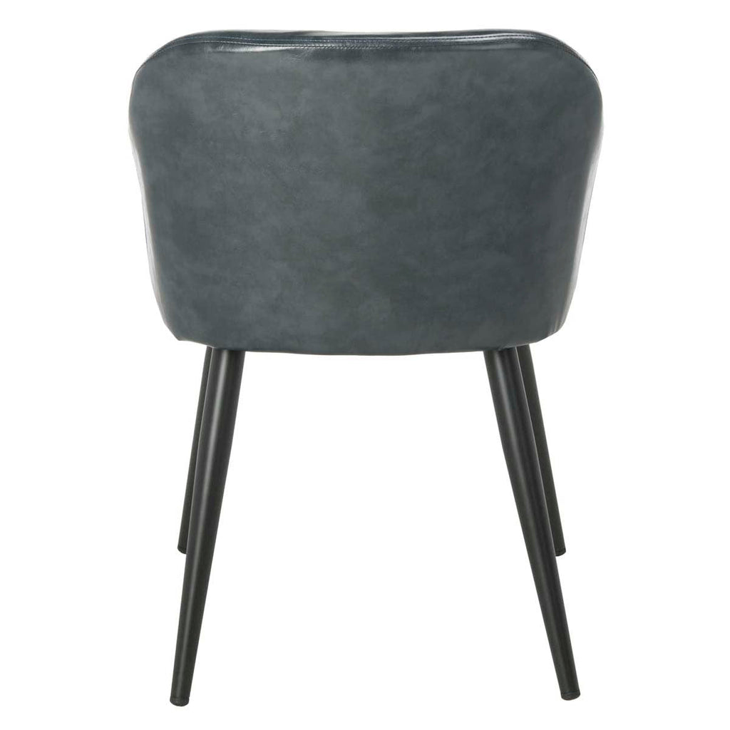 Safavieh Adalena Accent Chair - Dark Grey Pu/Black Legs