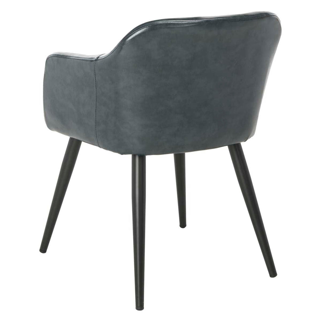 Safavieh Adalena Accent Chair - Dark Grey Pu/Black Legs