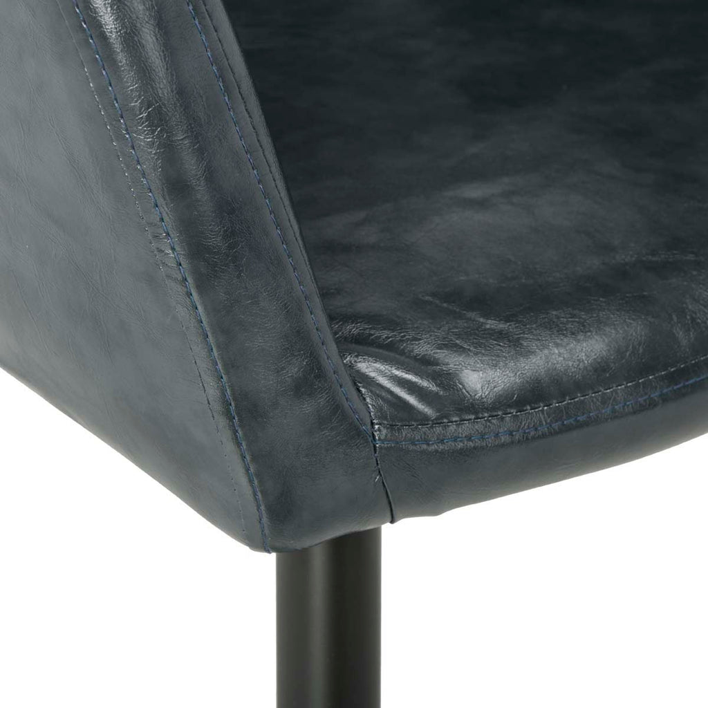 Safavieh Adalena Accent Chair - Dark Grey Pu/Black Legs