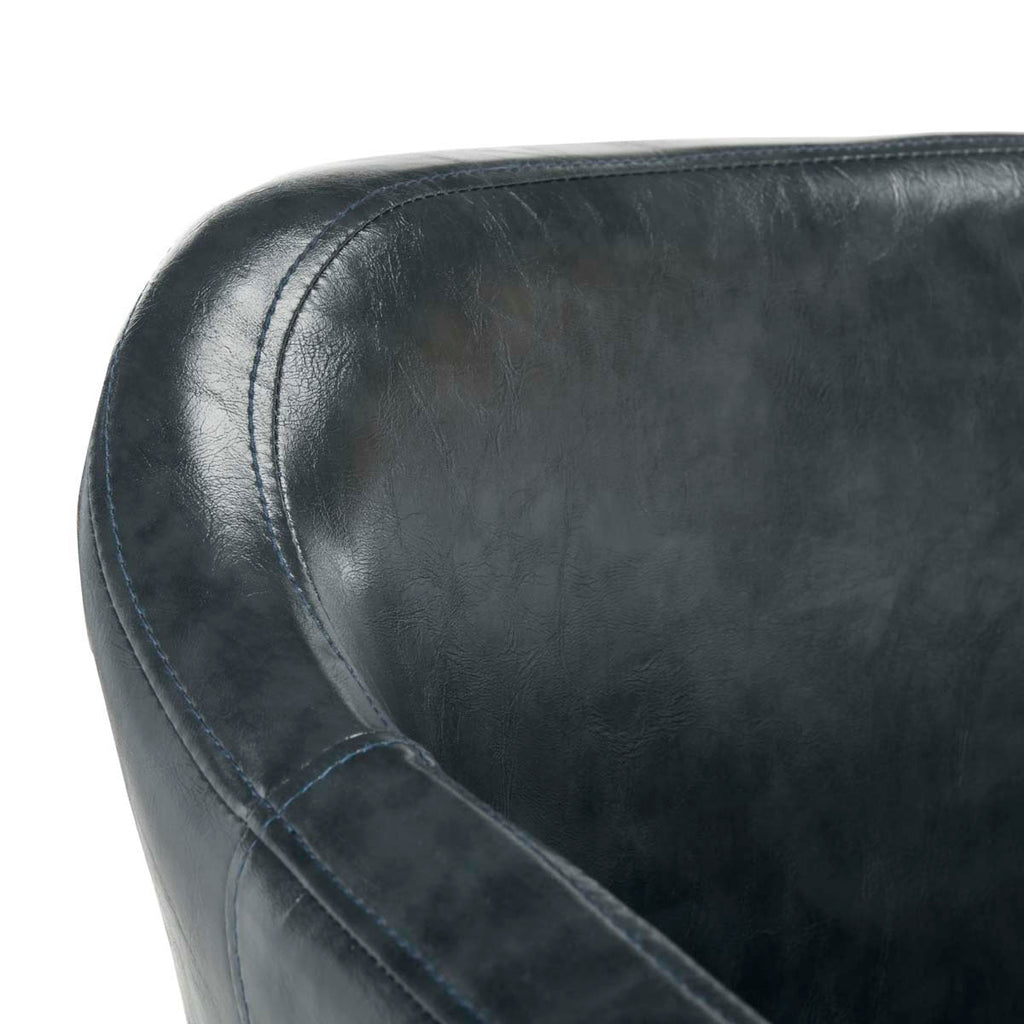 Safavieh Adalena Accent Chair - Dark Grey Pu/Black Legs