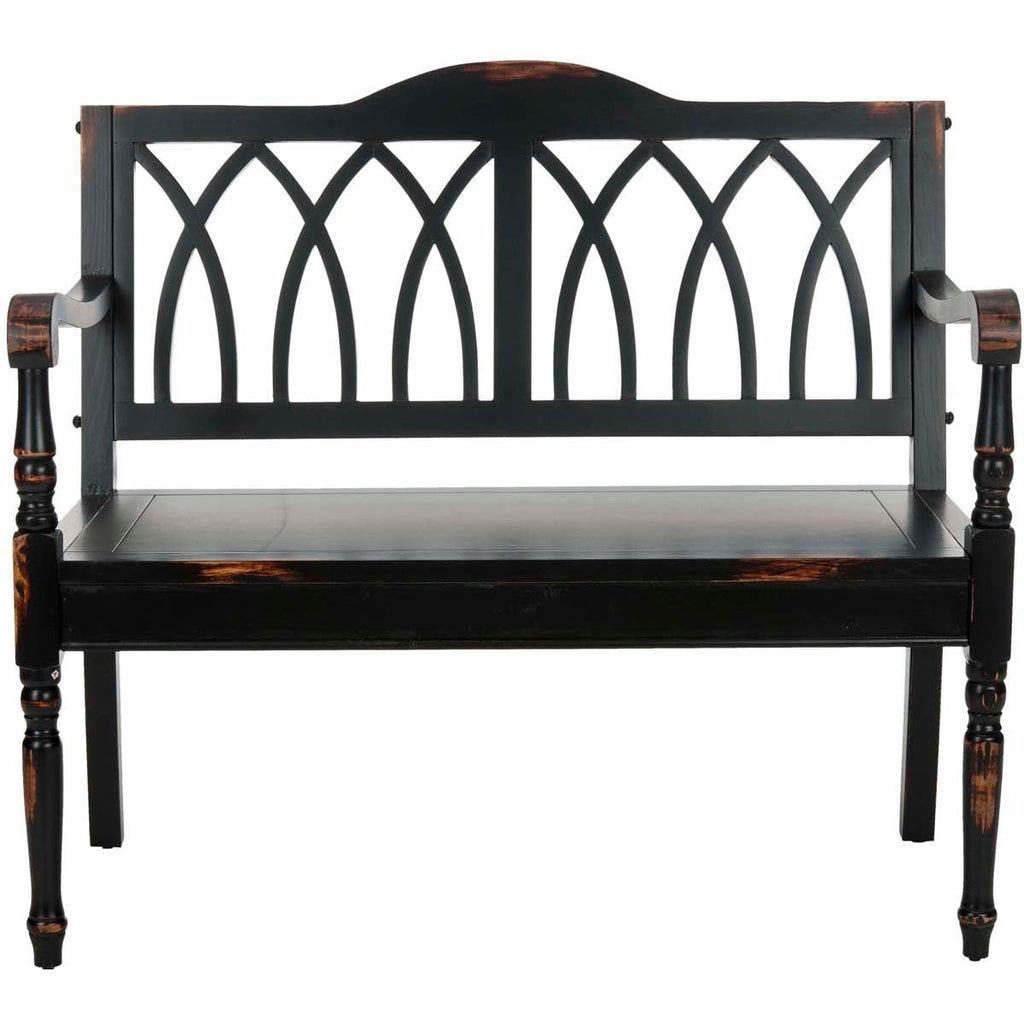 Safavieh Benjamin Bench - Distressed Black