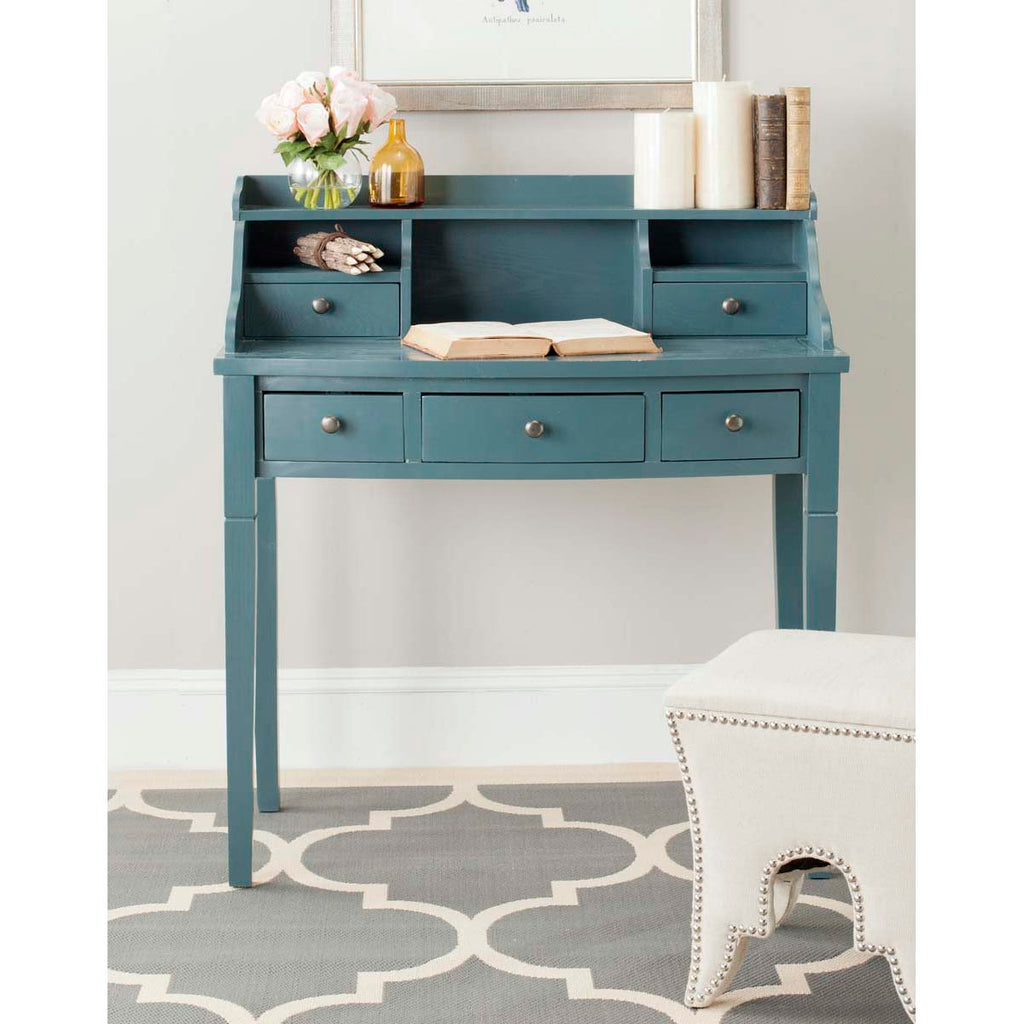 Safavieh Landon 5 Drawer Writing Desk - Slate Teal