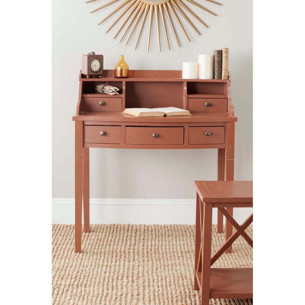 Safavieh Landon 5 Drawer Writing Desk - Henna Brown