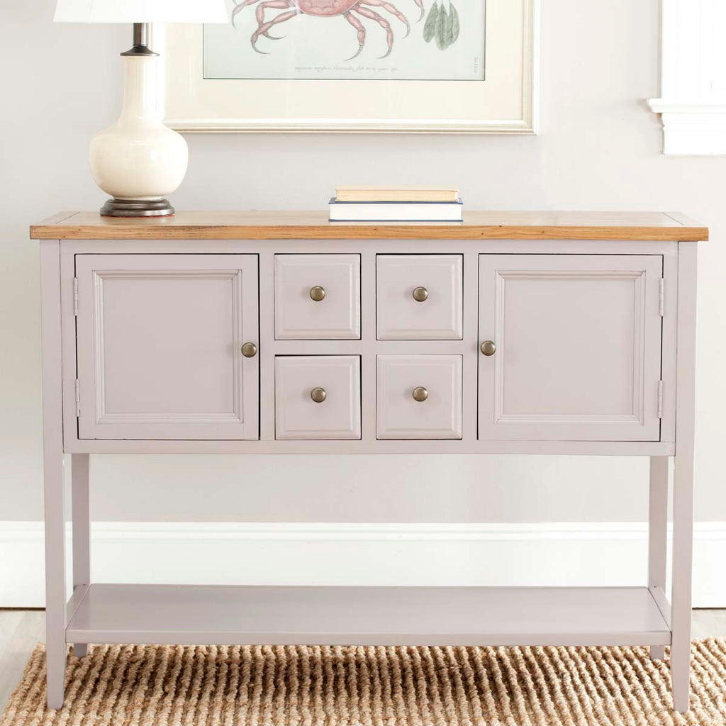 Safavieh Charlotte Storage Sideboard - Quartz Grey/Oak Top