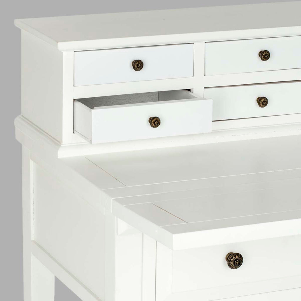 Safavieh Abigail 7 Drawer Fold Down Desk - White