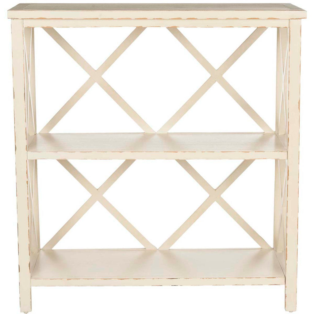 Safavieh Liam 2 Tier Open Bookcase - Distressed Ivory