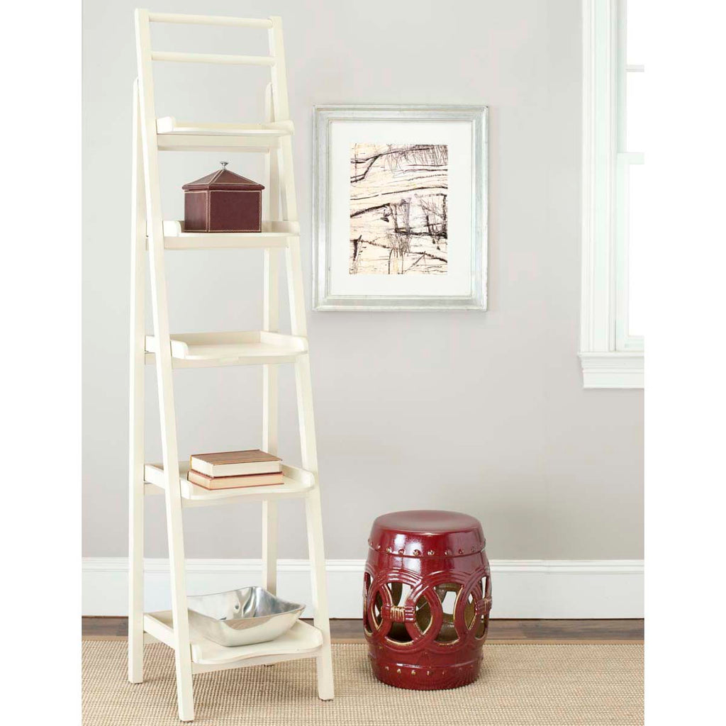 Safavieh Asher Leaning 5 Tier Etagere - Distressed Ivory