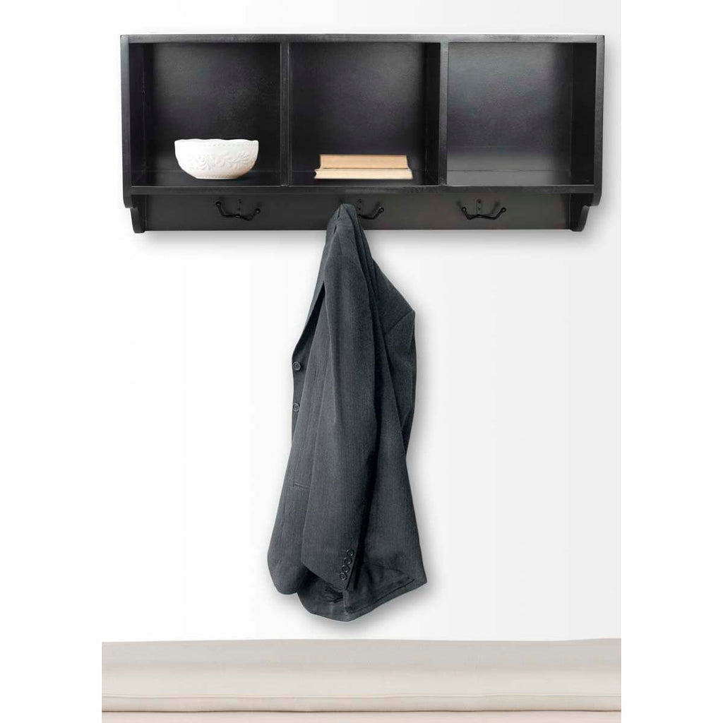 Safavieh Alice Wall Shelf With Storage Compartments - Black