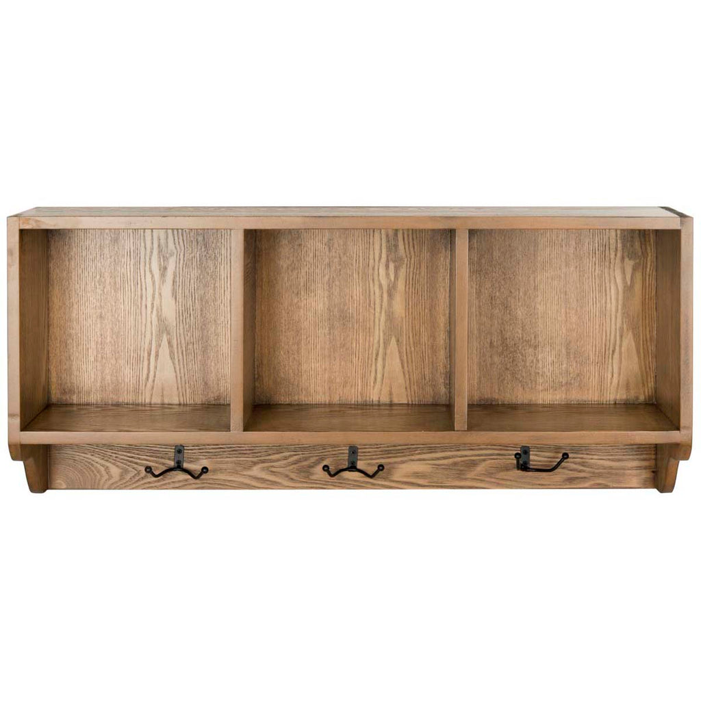 Safavieh Alice Wall Shelf With Storage Compartments - Oak