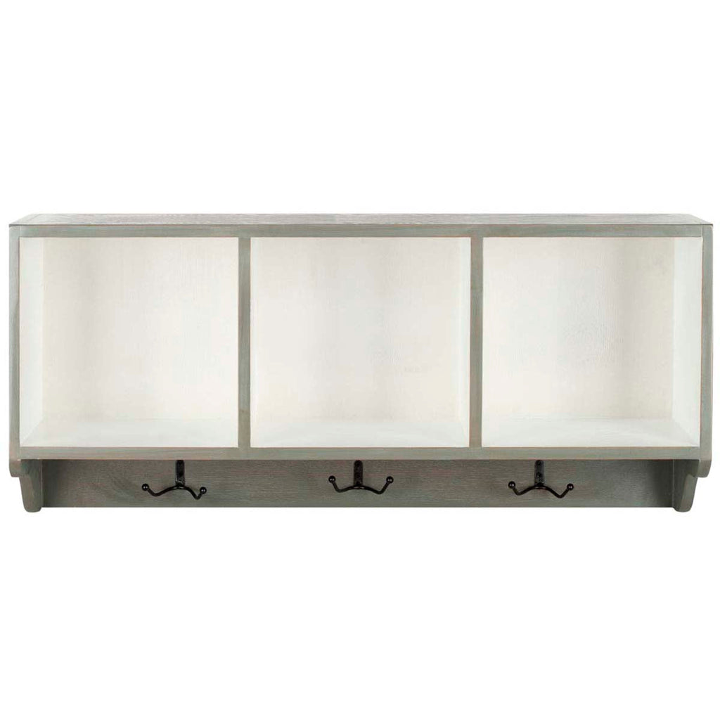 Safavieh Alice Wall Shelf With Storage Compartments - Ash Grey/White