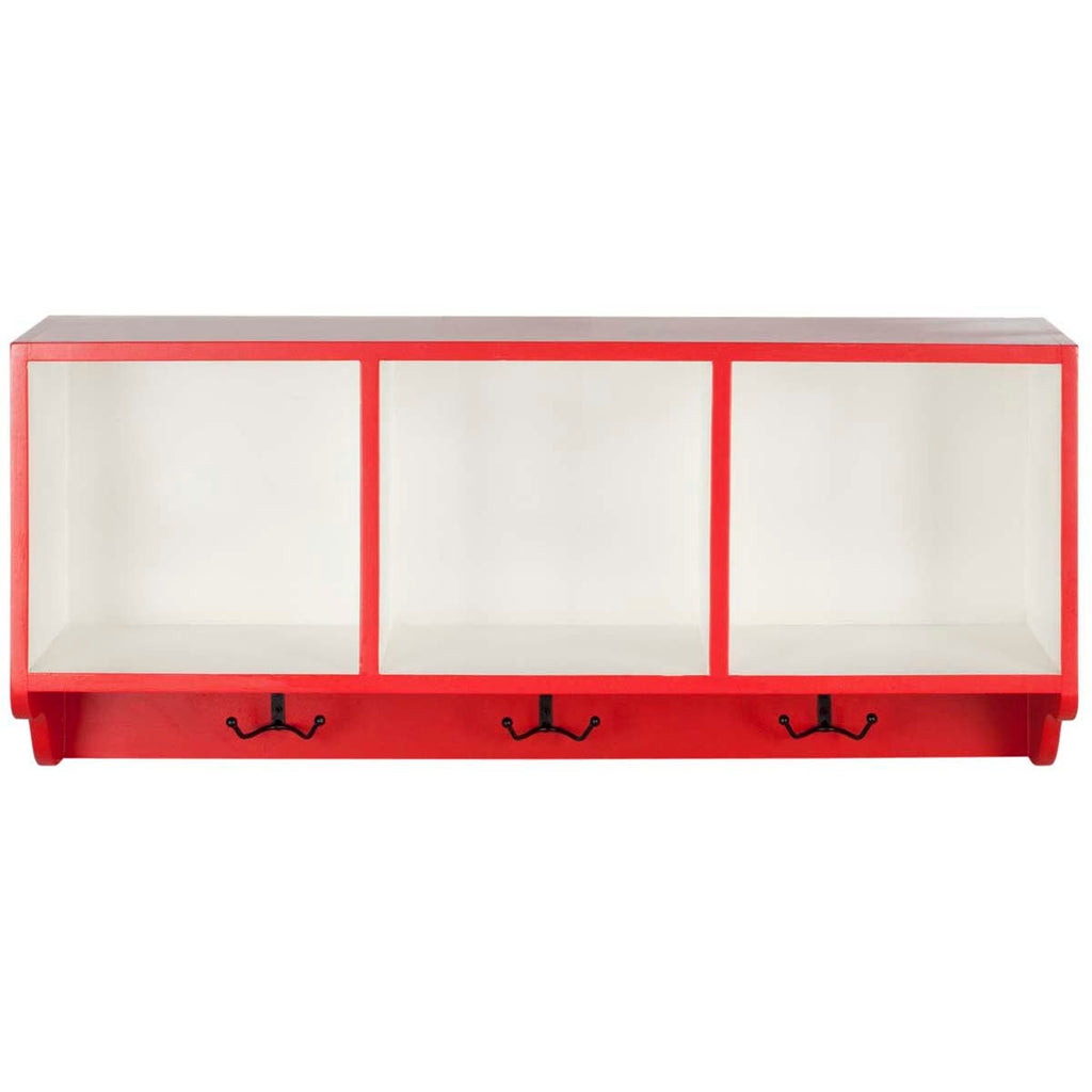 Safavieh Alice Wall Shelf With Storage Compartments - Red/White