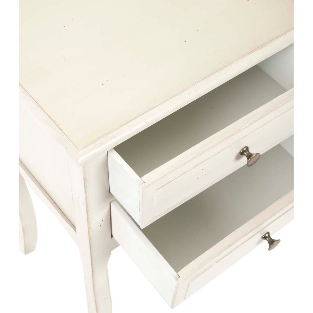 Safavieh Lori End Table With Storage Drawers - White Birch