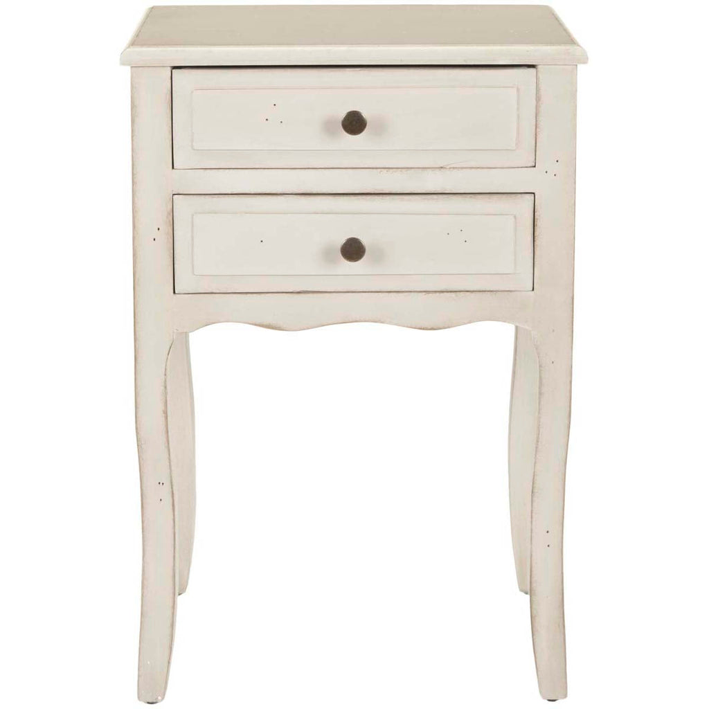 Safavieh Lori End Table With Storage Drawers - White Birch