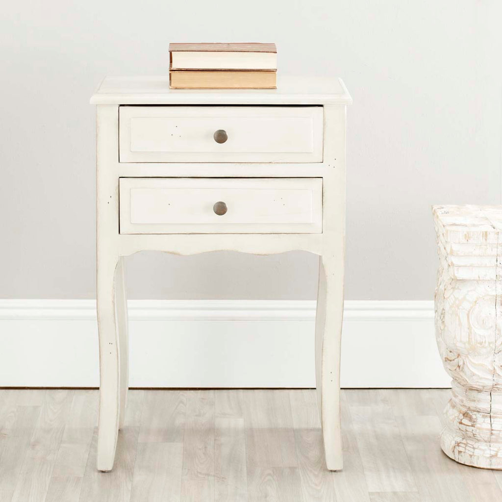 Safavieh Lori End Table With Storage Drawers - White Birch