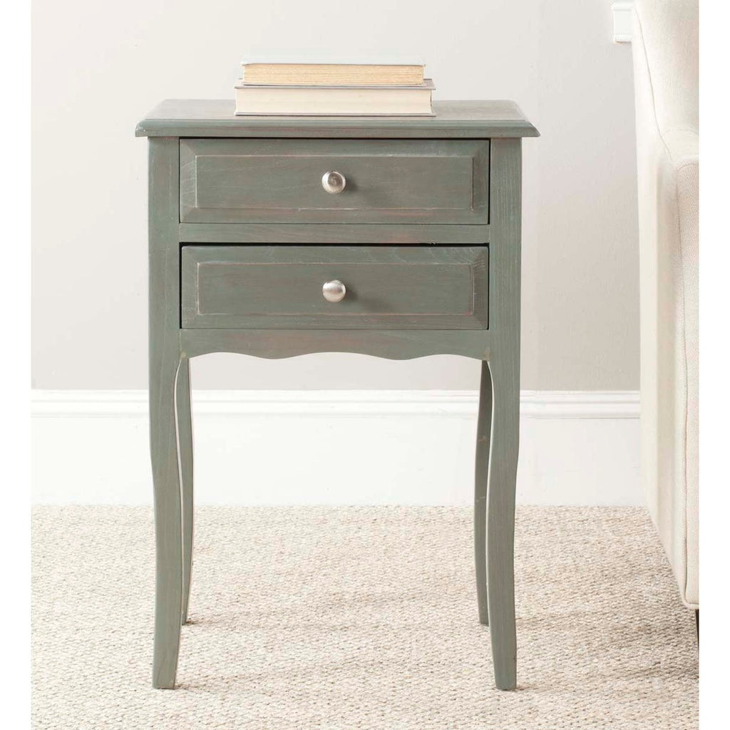 Safavieh Lori End Table With Storage Drawers - Ash Grey