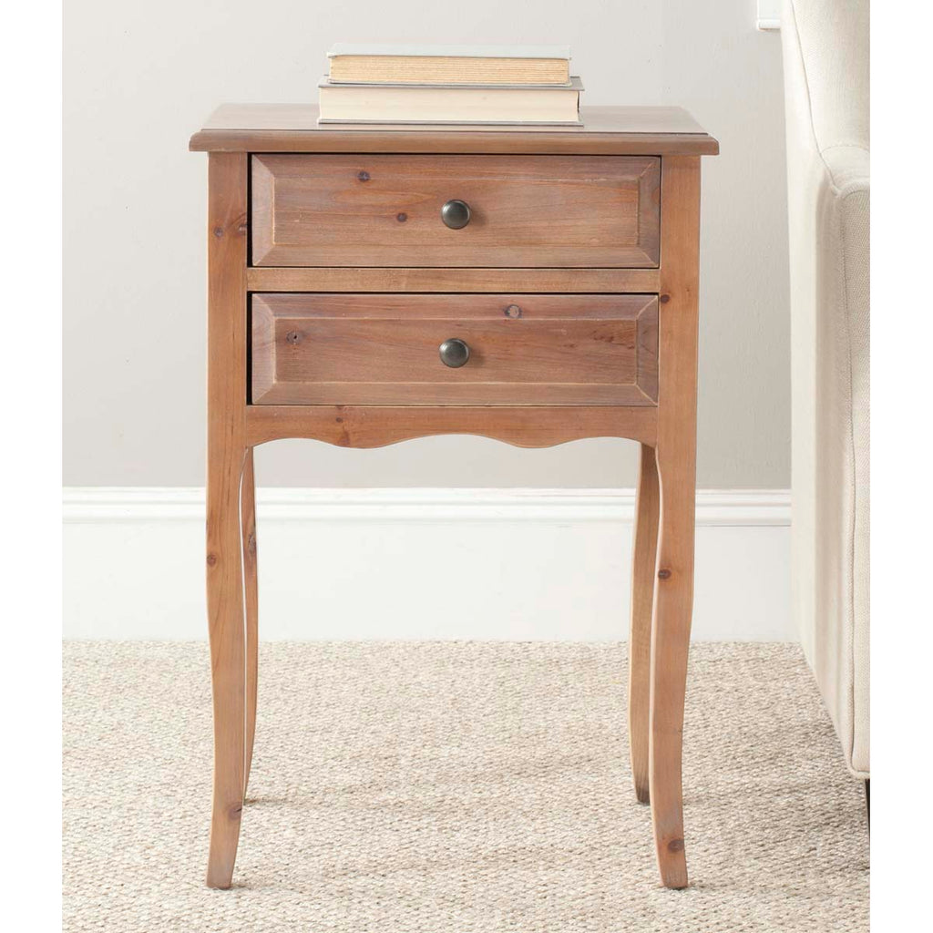 Safavieh Lori End Table With Storage Drawers - Red Maple