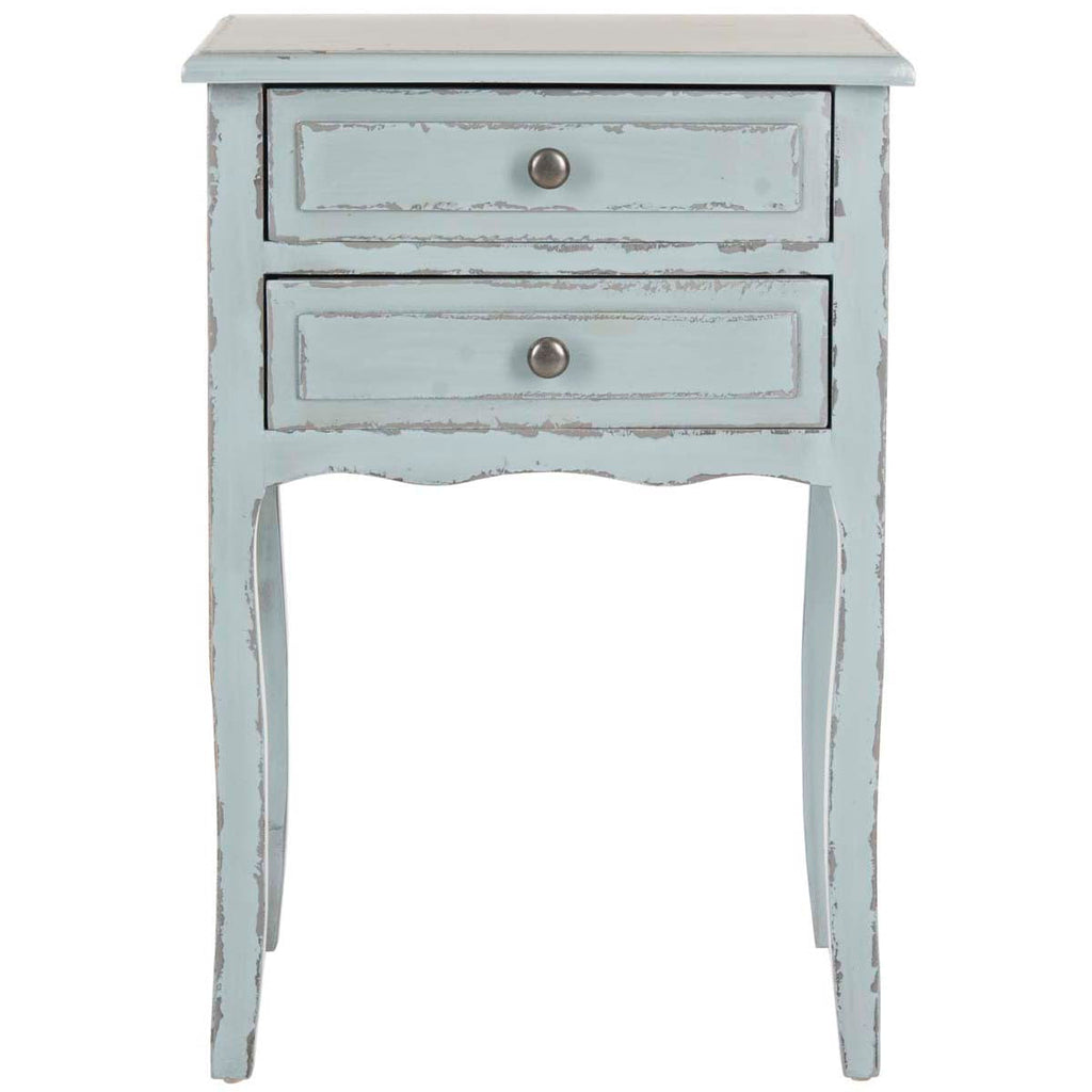 Safavieh Lori End Table With Storage Drawers - Pale Blue/White Smoke