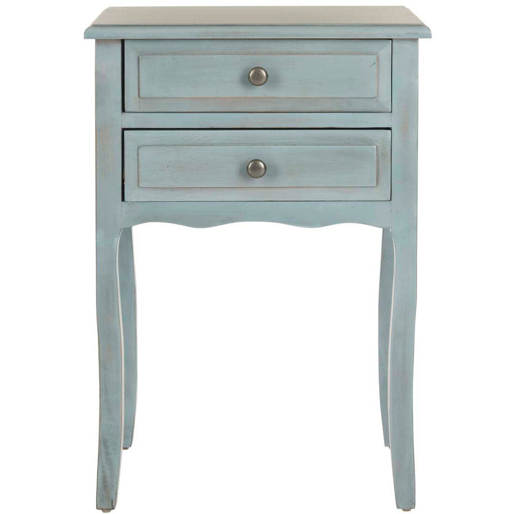 Safavieh Lori End Table With Storage Drawers - Barn Blue