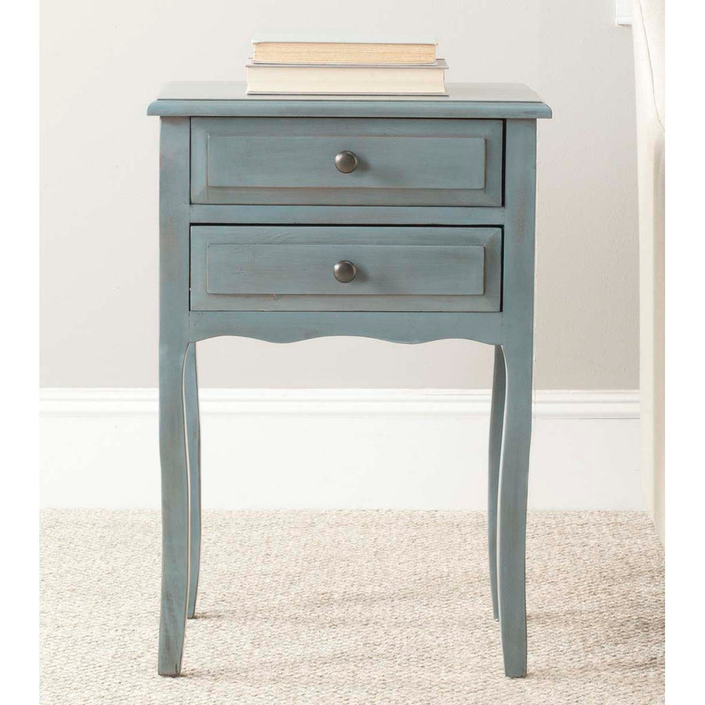 Safavieh Lori End Table With Storage Drawers - Barn Blue