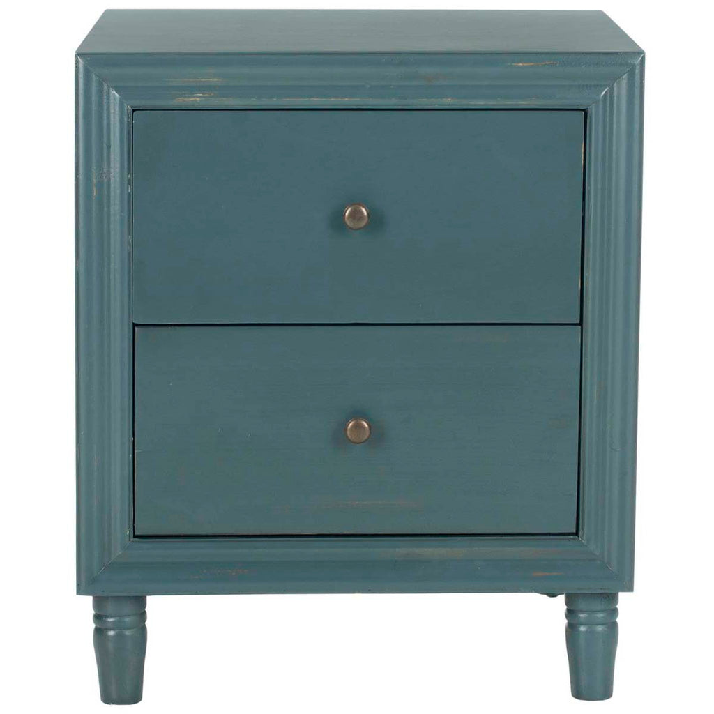 Safavieh Blaise Nightstand With Storage Drawers - Dark Teal