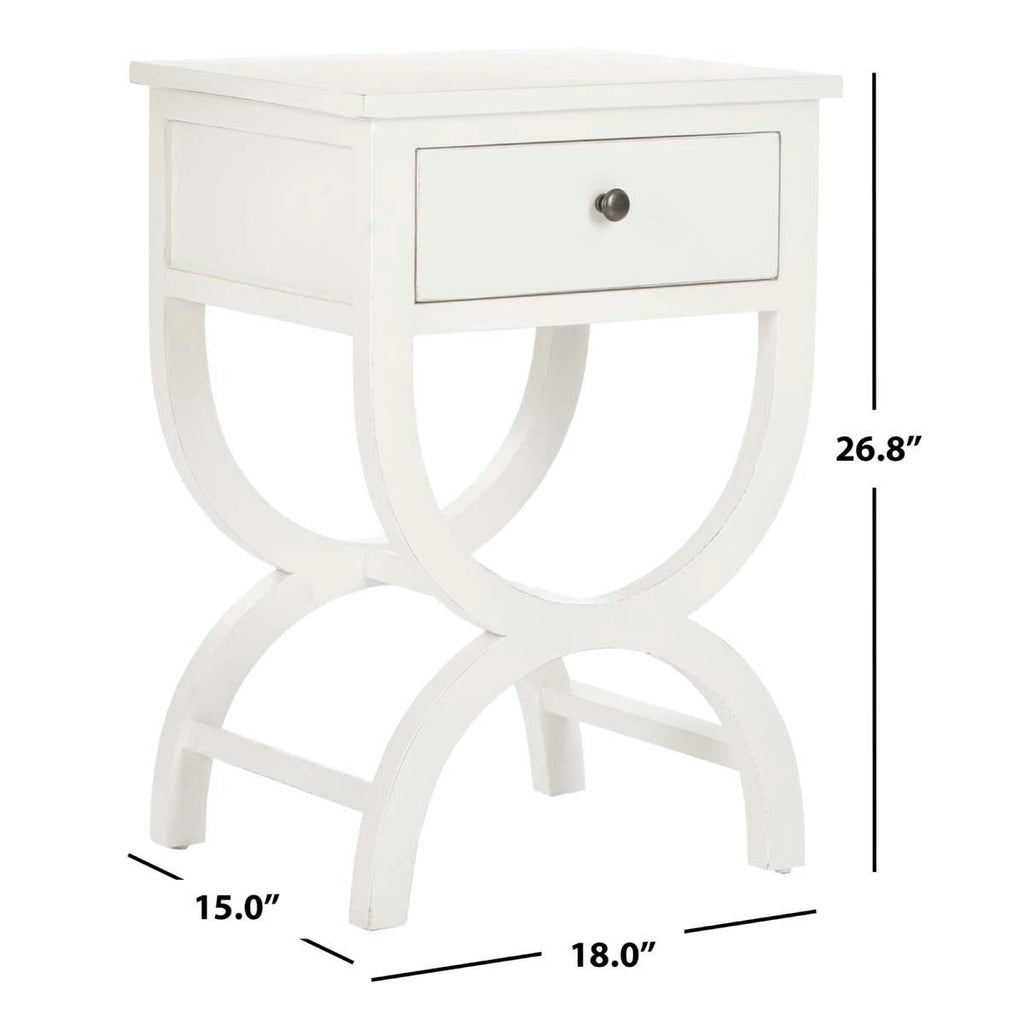 Safavieh Maxine Nightstand With Storage Drawer - Off White