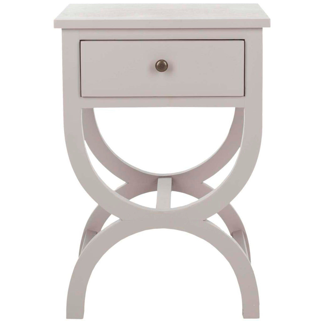 Safavieh Maxine Nightstand With Storage Drawer - Grey Mauve