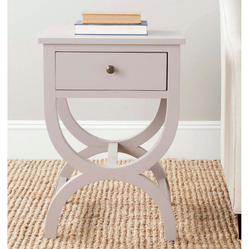 Safavieh Maxine Nightstand With Storage Drawer - Grey Mauve