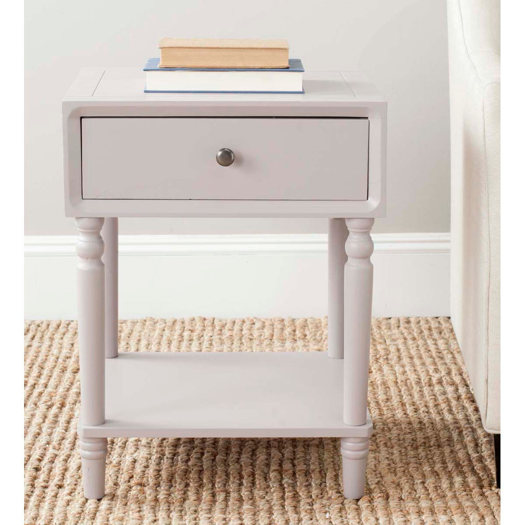 Safavieh Siobhan Nightstand With Storage Drawer - Grey Mauve