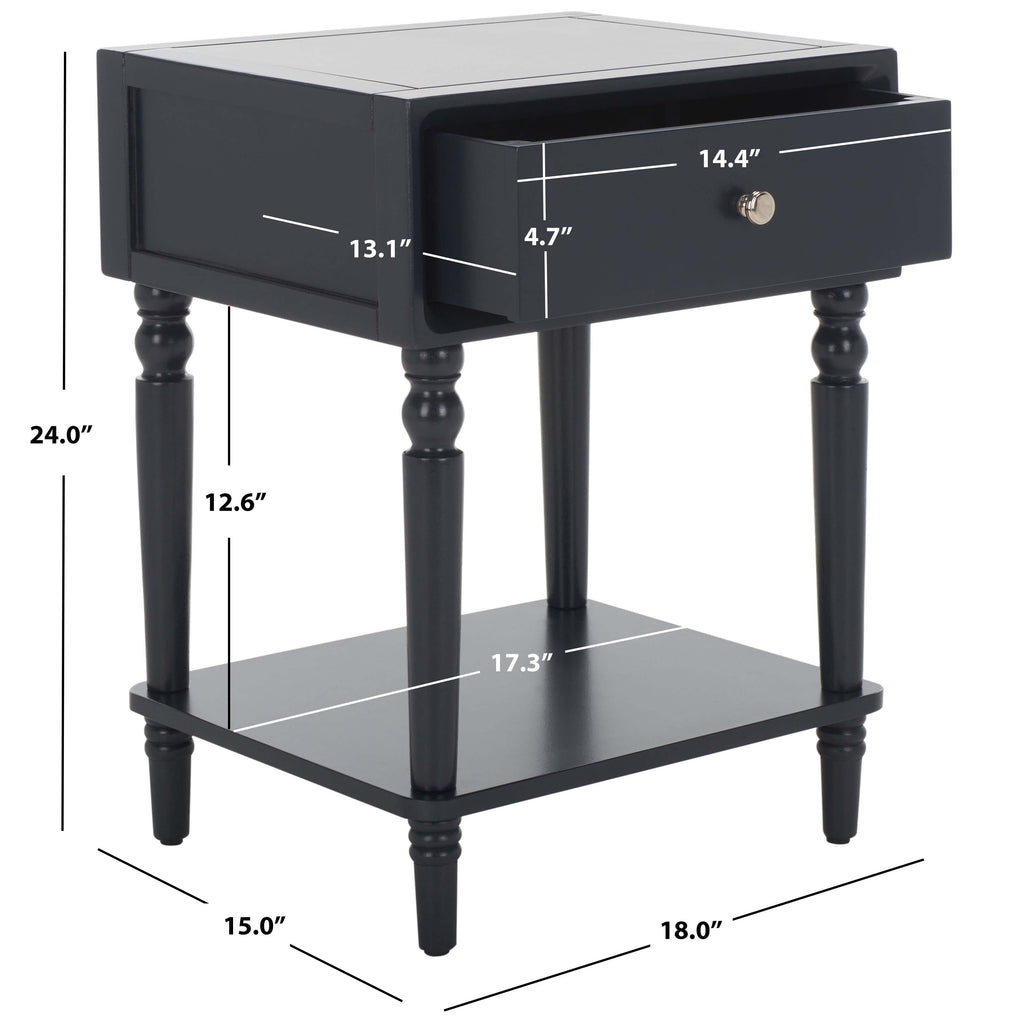 Safavieh Siobhan Accent Table With Storage Drawer, Navy