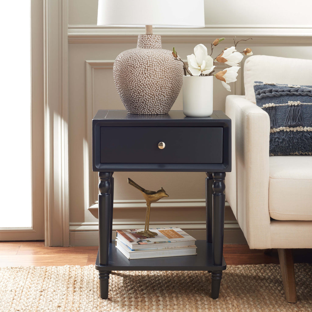 Safavieh Siobhan Accent Table With Storage Drawer, Navy