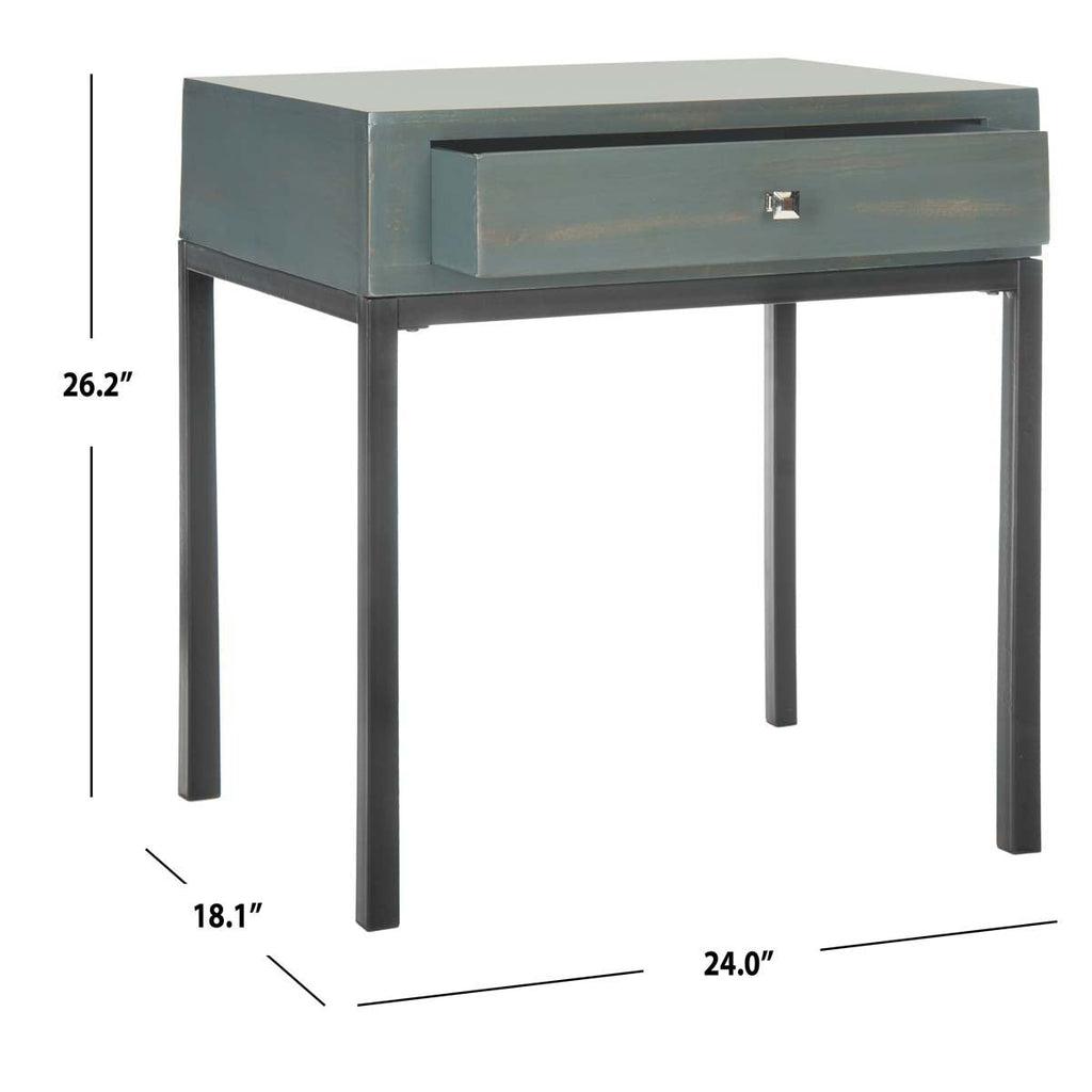 Safavieh Adena End Table With Storage Drawer - Dark Teal