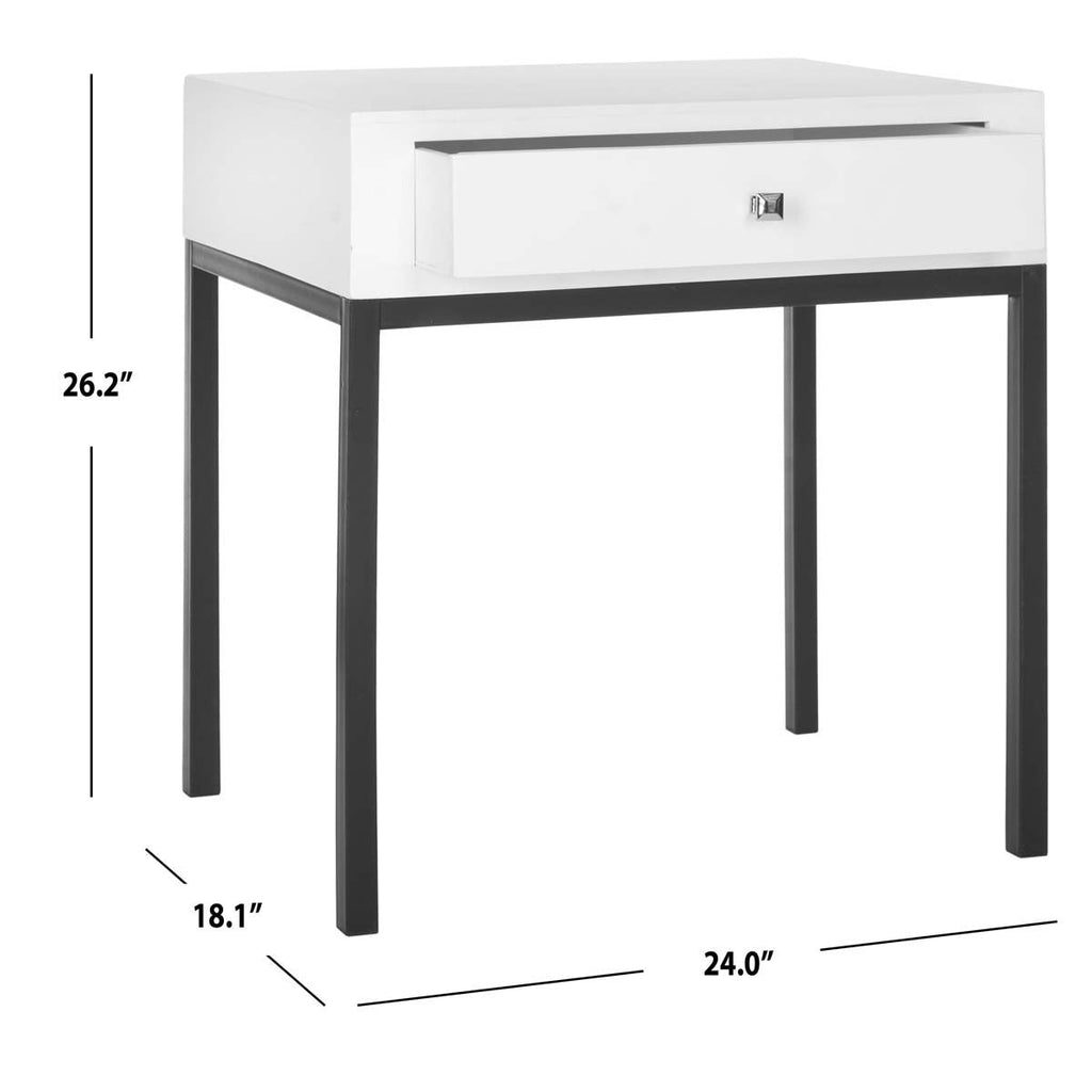 Safavieh Adena End Table With Storage Drawer - White