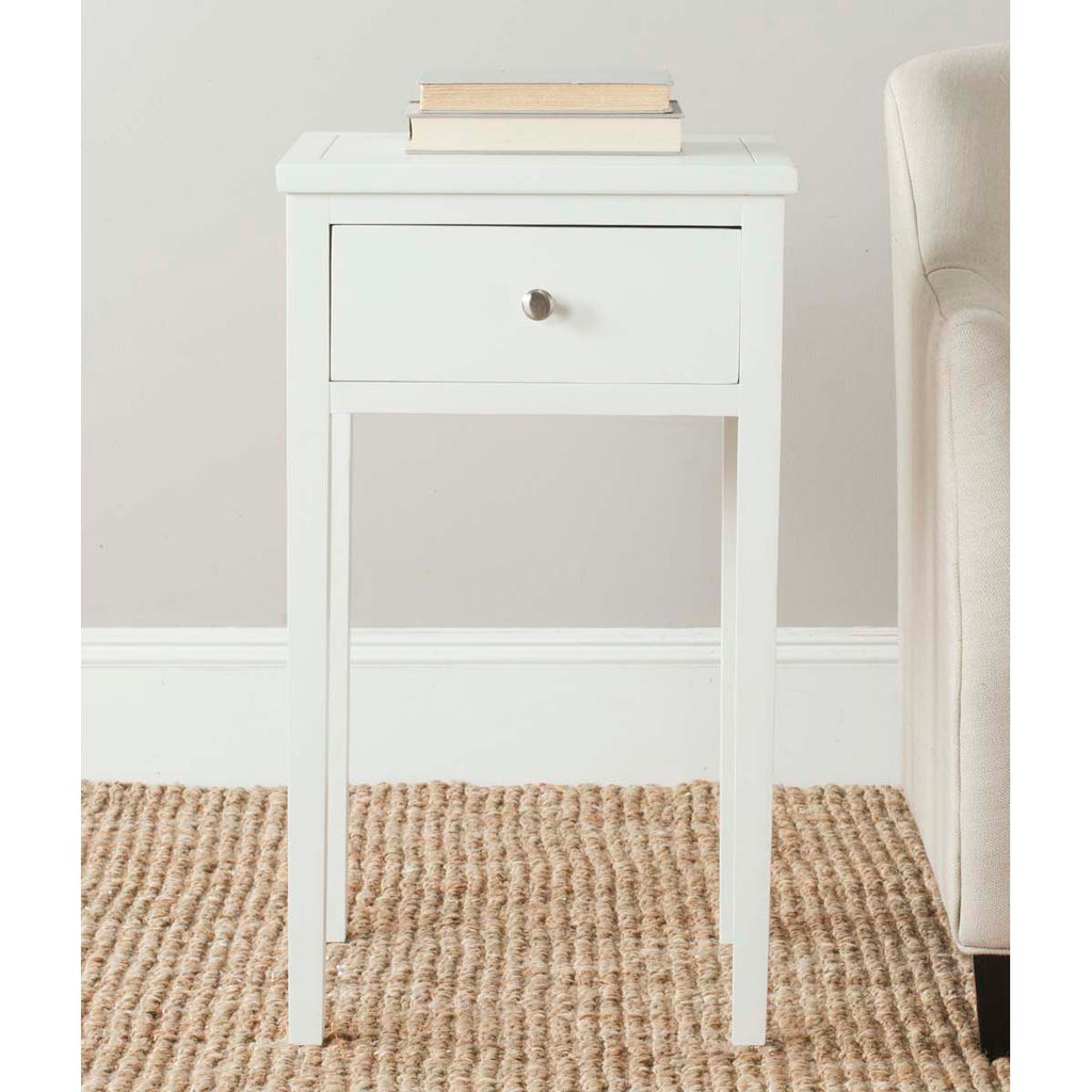 Safavieh Abel Nightstand With Storage Drawer - White