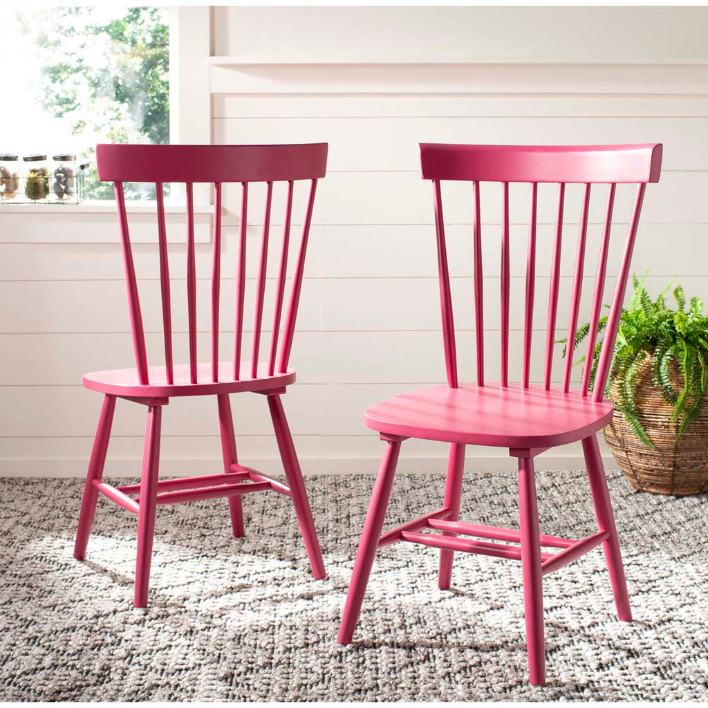 Parker 17''H Spindle Dining Chair (Set Of 2) | Safavieh - Raspberry