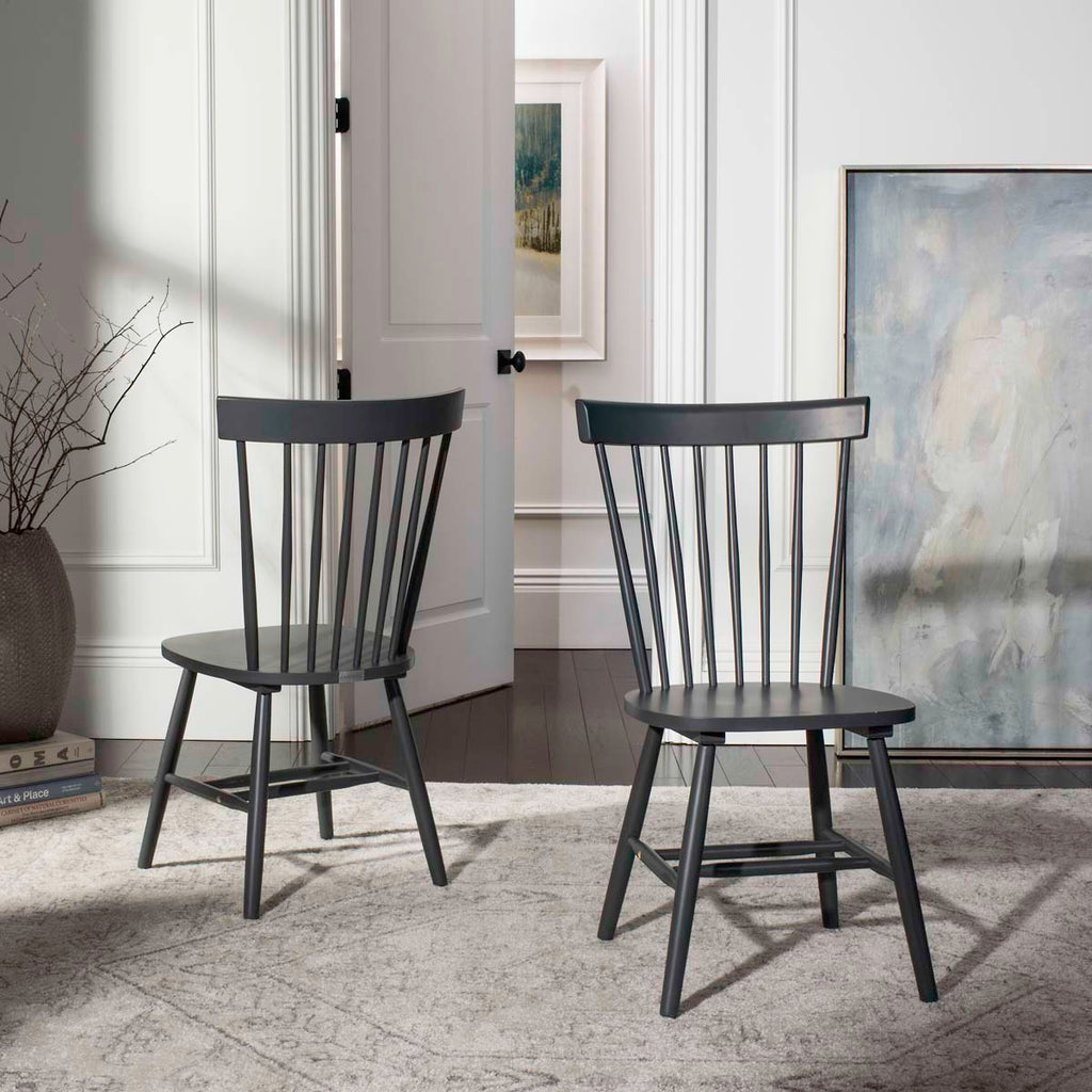 Parker 17''H Spindle Dining Chair (Set Of 2) | Safavieh - Charcoal Grey