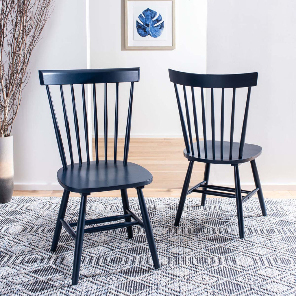 Parker 17''H Spindle Dining Chair (Set Of 2) | Safavieh - Navy