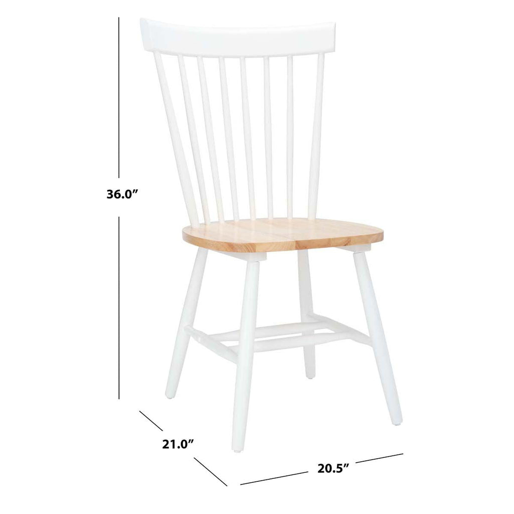 Parker 17''H Spindle Dining Chair (Set Of 2) | Safavieh - White/Natural