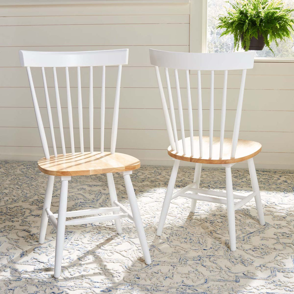 Parker 17''H Spindle Dining Chair (Set Of 2) | Safavieh - White/Natural