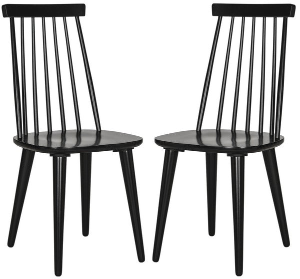 Burris 17''H Spindle Side Chair (Set of 2)| Safavieh - AMH8511 -Black