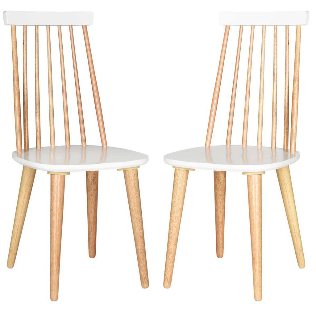 Burris 17''H Spindle Side Chair (Set of 2)| Safavieh - AMH8511 -Natural / White