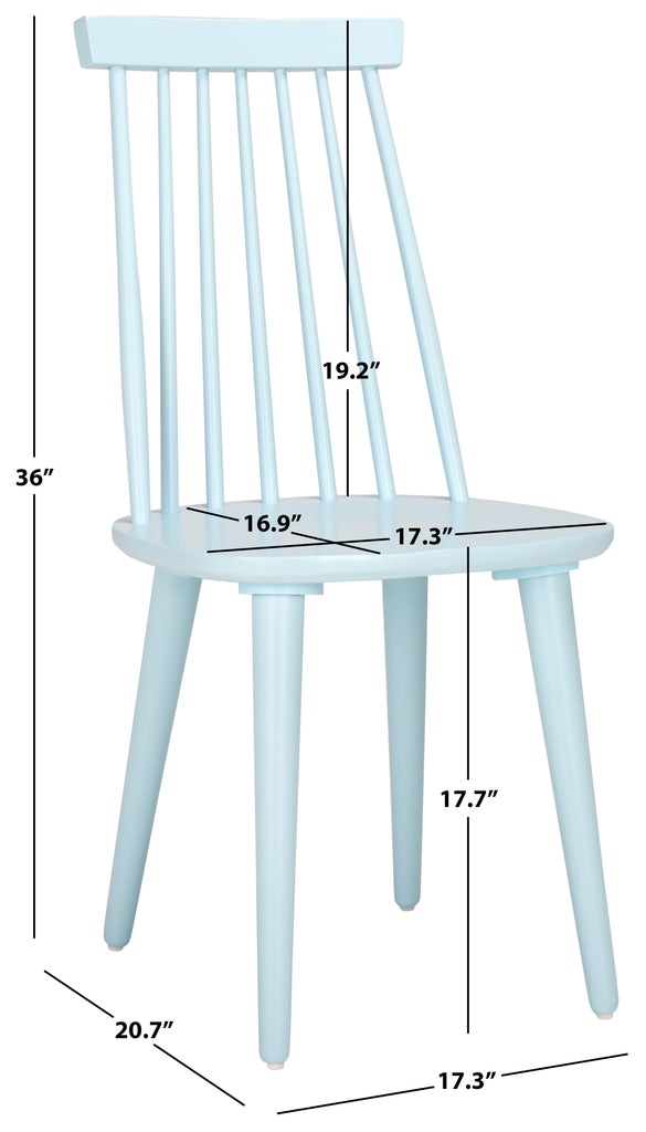 Burris 17''H Spindle Side Chair (Set of 2)| Safavieh - AMH8511 -Pale Blue