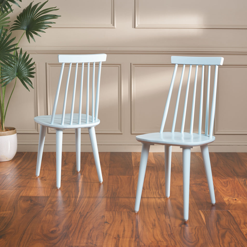 Burris 17''H Spindle Side Chair (Set of 2)| Safavieh - AMH8511 -Pale Blue