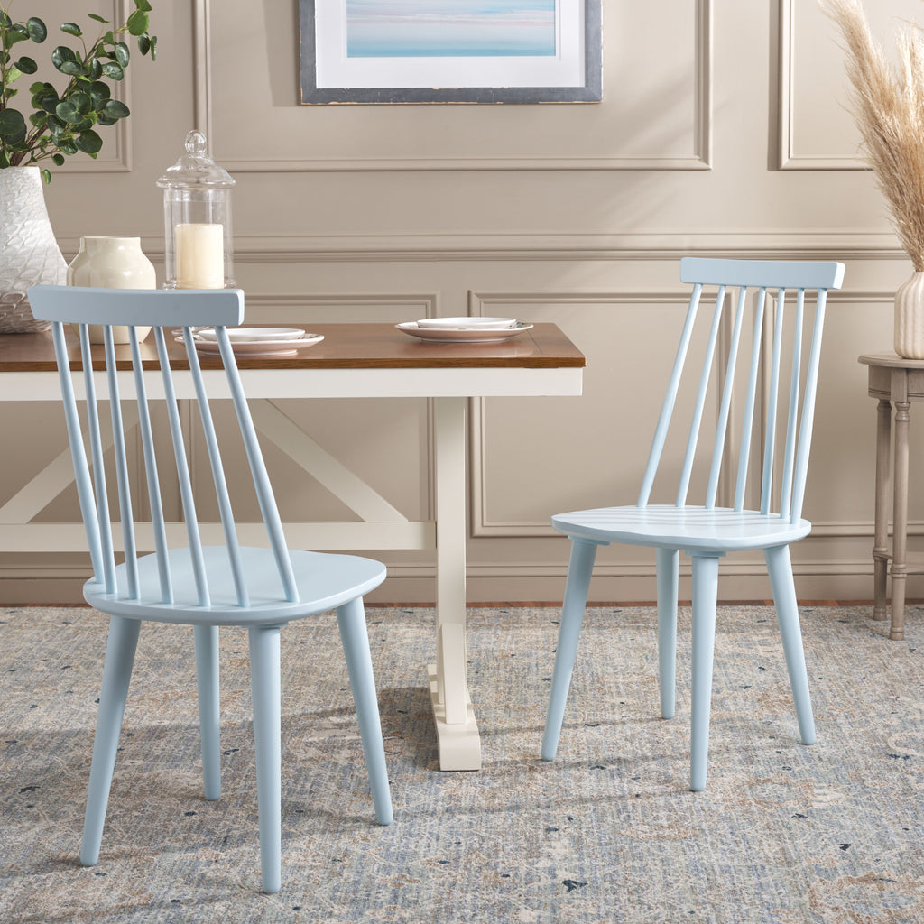 Burris 17''H Spindle Side Chair (Set of 2)| Safavieh - AMH8511 -Pale Blue