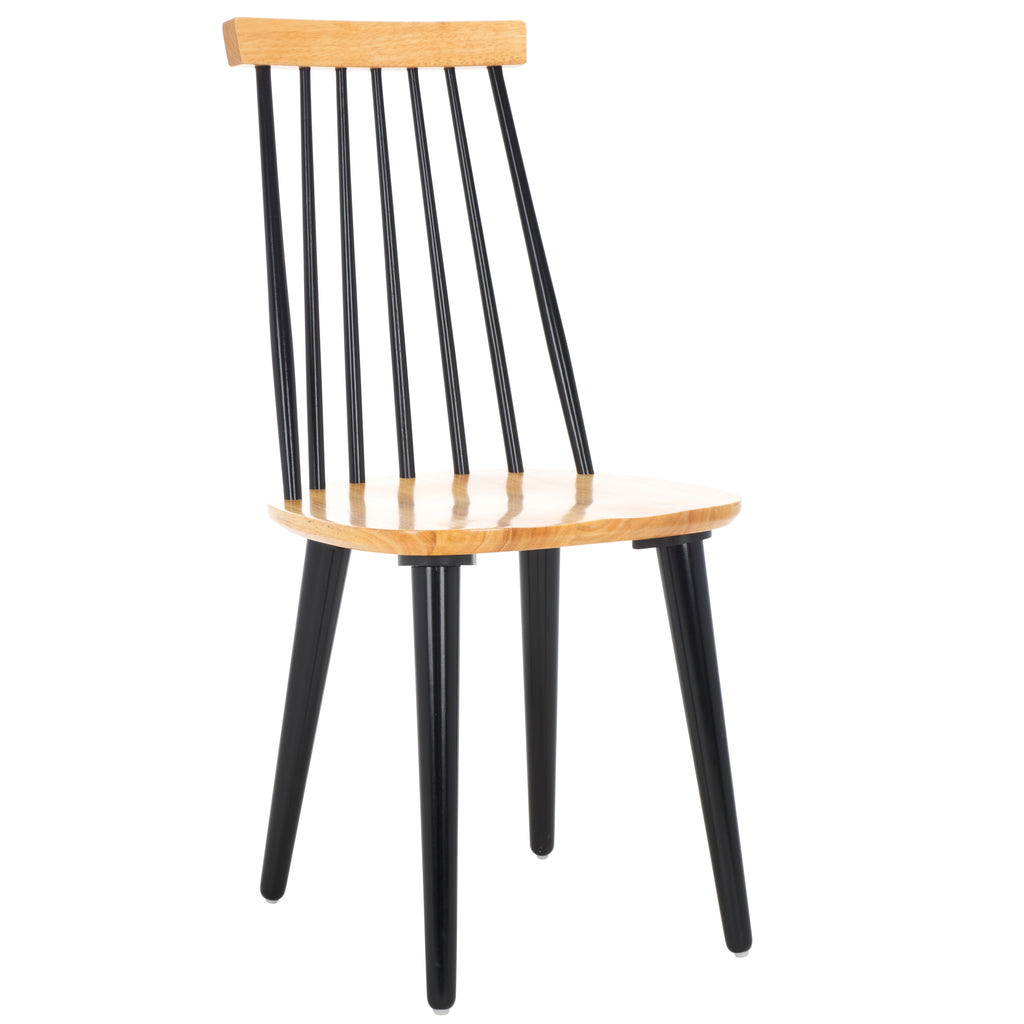 Burris 17''H Spindle Side Chair (Set of 2)| Safavieh - AMH8511 - Natural / Black