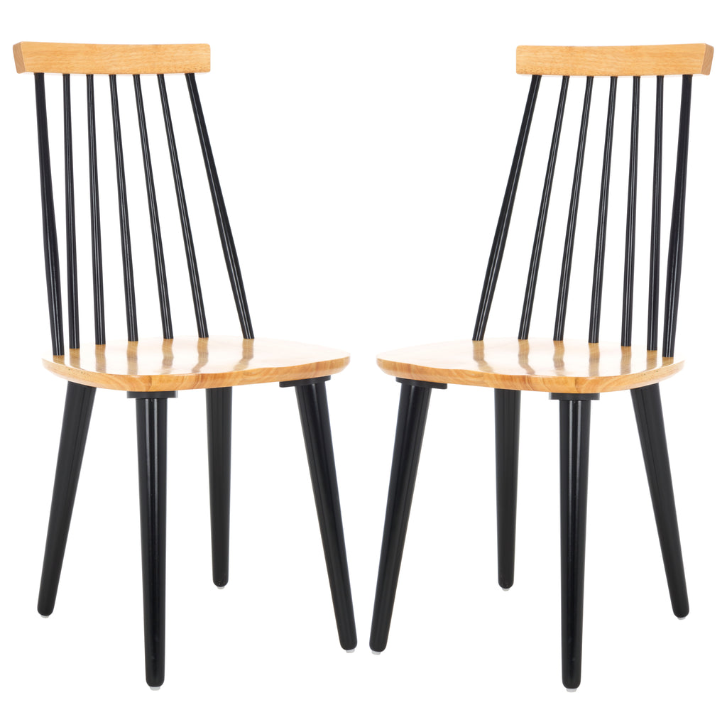 Burris 17''H Spindle Side Chair (Set of 2)| Safavieh - AMH8511 - Natural / Black