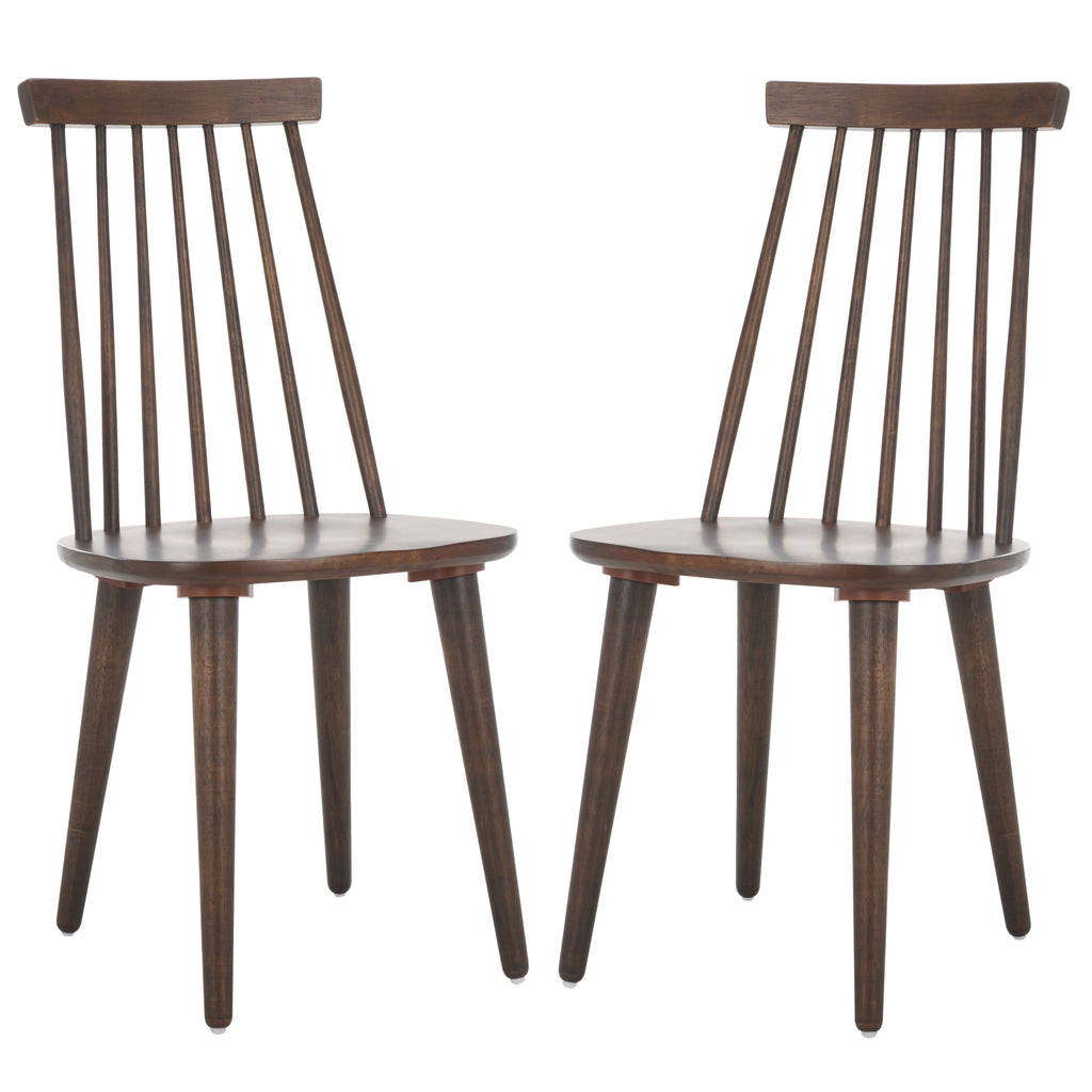 Burris 17''H Spindle Side Chair (Set of 2)| Safavieh - AMH8511 - Walnut