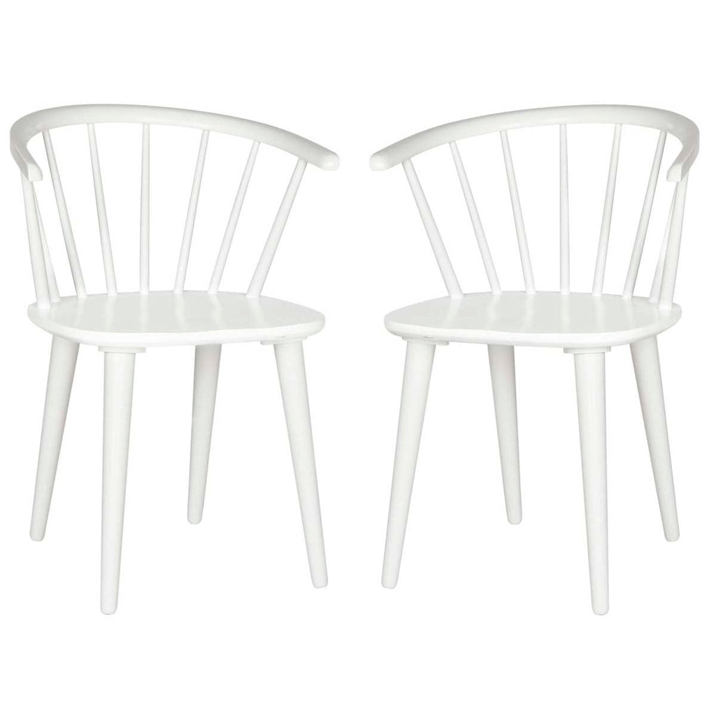 Blanchard 18''H Curved Spindle Side Chair (Set of 2) | Safavieh - AMH8512 - White